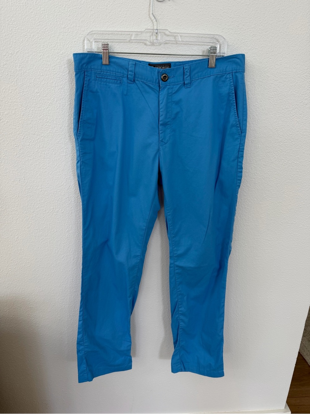 Men's Bright Blue Casual Chino Pants - Modern Fit